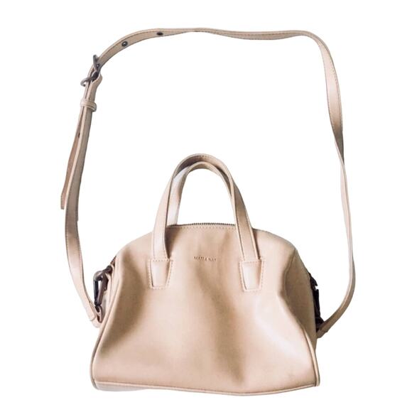 MATT & NAT Cream Tan Mitsuko Mini Bowling Bag Removeable Strap Crossbody Purse - Picture 5 of 8